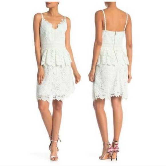 Ted Baker Nadiie Mint Lace Peplum Dress 6 - Picture 1 of 10